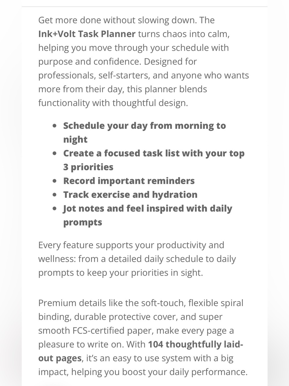 Ink + Volt Task Planner in Graphite - Picture 7 of 8